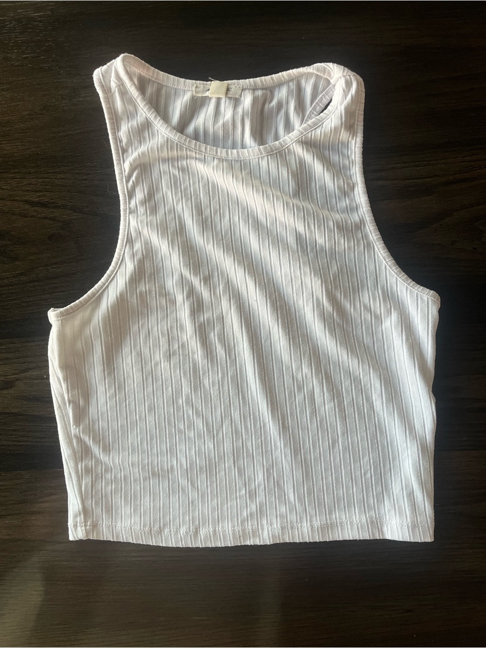 Ardene White Ribbed Cropped Tank